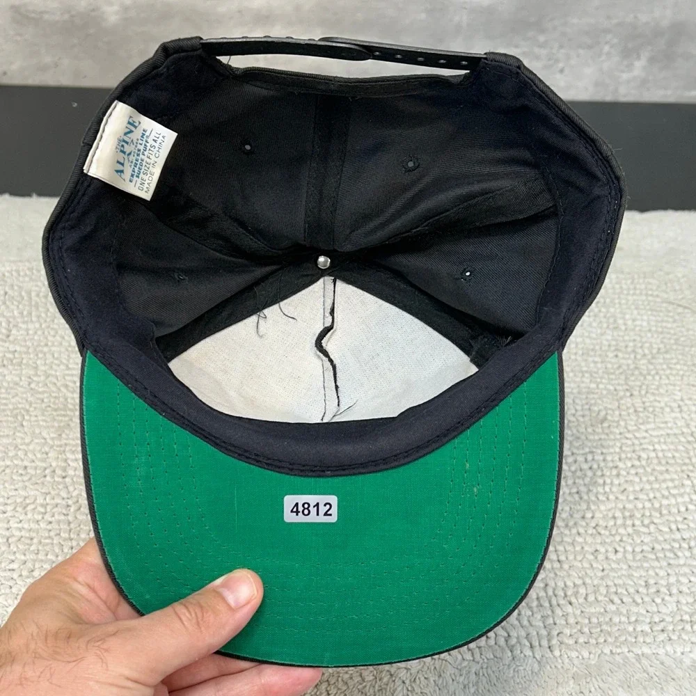90s Vintage Pontiac Snapback Trucker Hat OSFA Dad Cap Black Car Guy Spellout